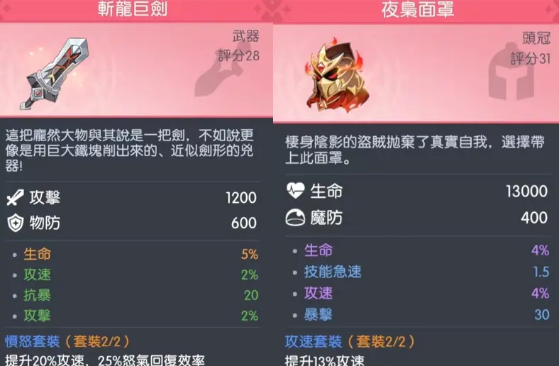 常见角色装备推荐4